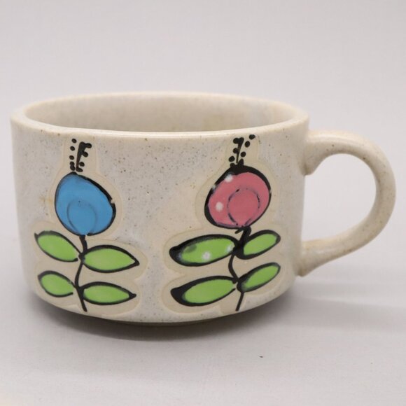 Vintage Otagiri Japan Floral Flower Speckled Soup Mug, Set Of 4 Bowl - Picture 5 of 11